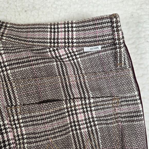 MOTHER THE INSIDER ANKLE PLUM PINK PLAID JEANS SIZE 27 $228 - Picture 6 of 11